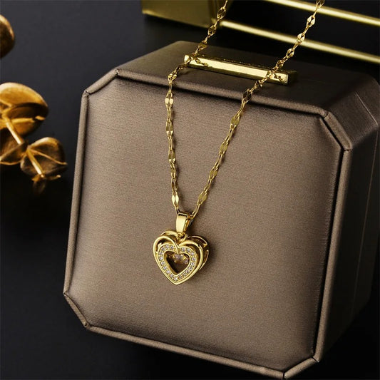 Golden Amour Heart Necklace