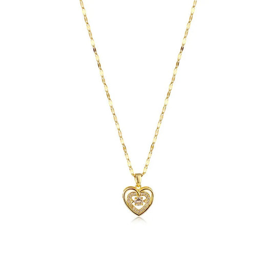 Golden Amour Heart Necklace